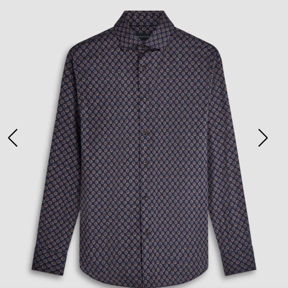 Bugatchi Navy Axel Mandala Print Shirt